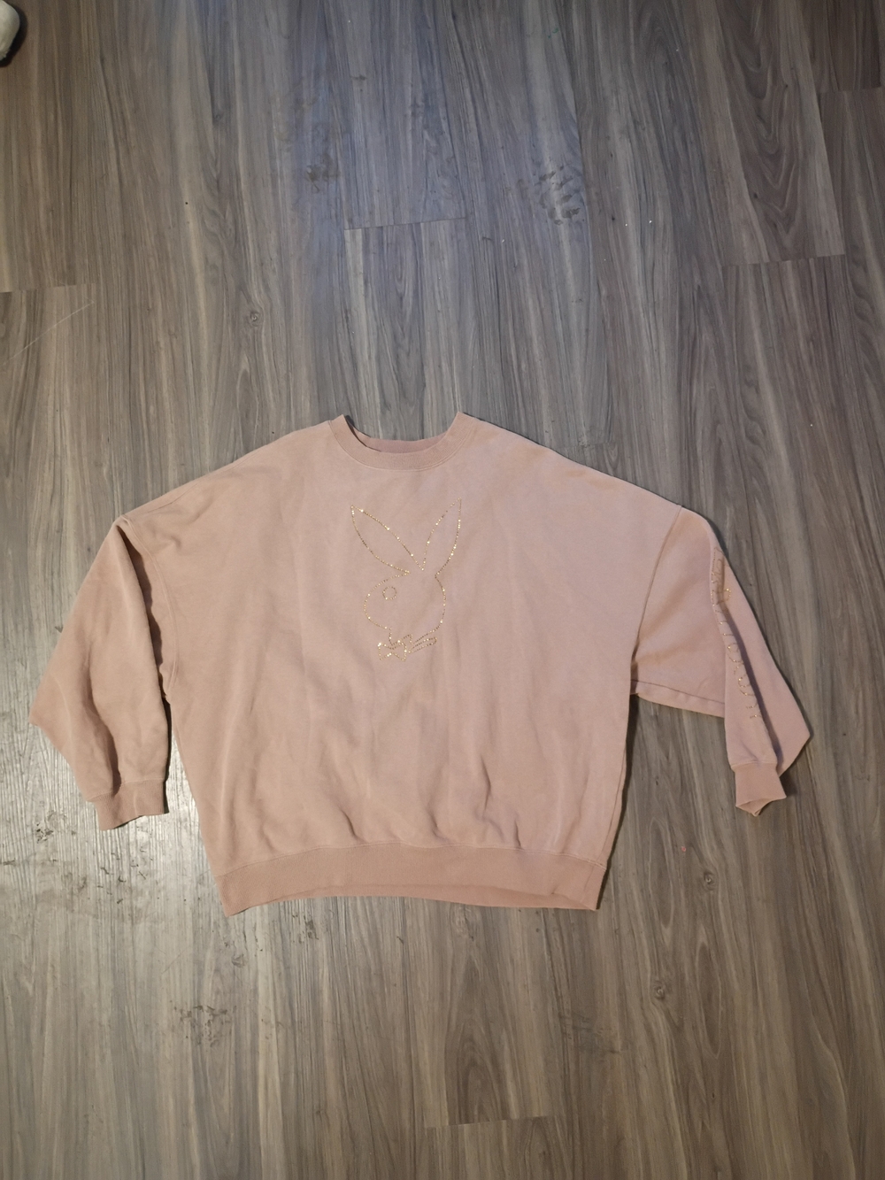 Women's Dusty Pink Sequin Bunny Pullover Sweater